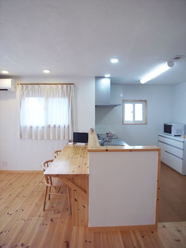 カウンターと収納が整備されたシンプルなデザイン